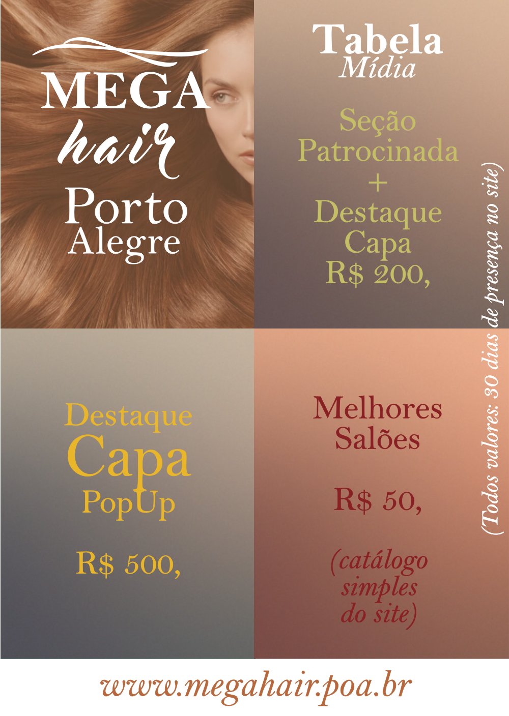 tabela de mídia mega hair porto alegre